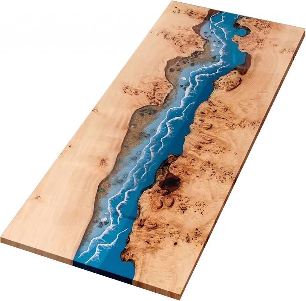 Handmade Customized Epoxy Resin River Table, Aspen Wood | Natural Wood Epoxy Coffee Table, Living Room, Dining Room, Kitchen, Home Decor