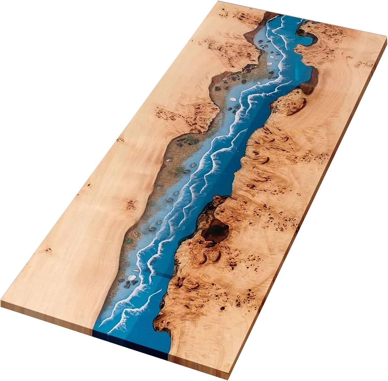 Handmade Customized Epoxy Resin River Table, Aspen Wood | Natural Wood Epoxy Coffee Table, Living Room, Dining Room, Kitchen, Home Decor