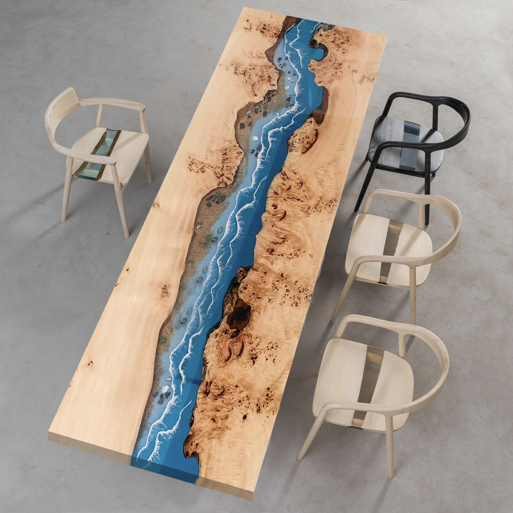 Handmade Customized Epoxy Resin River Table, Black Walnut | Natural Wood, Coffee Table, Living Room, Dining Room, Kitchen, Home Decor