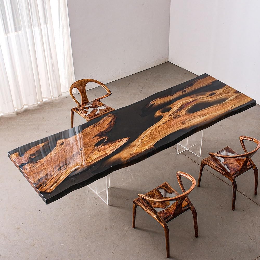 Olive Custom Large Resin Epoxy Table, Epoxy River Table, Natural Wood, Wooden Office Desk, Meeting, Kitchen, Dining Room, Living Room, Home Decor